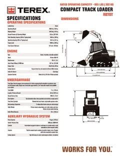 terex skid steer r070t|terex r070t spec sheet.